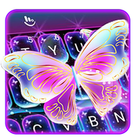 Colorful Glitter Neon Butterfly Keyboard Theme APK