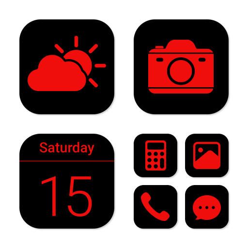 Wow Red Black Theme, Icon Pack  APK